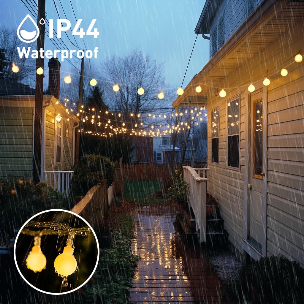 Skiennix 100ft Globe String Lights - 200 LED Waterproof Fairy Lights with Remote | Warm White Decor for Indoor & Outdoor Use