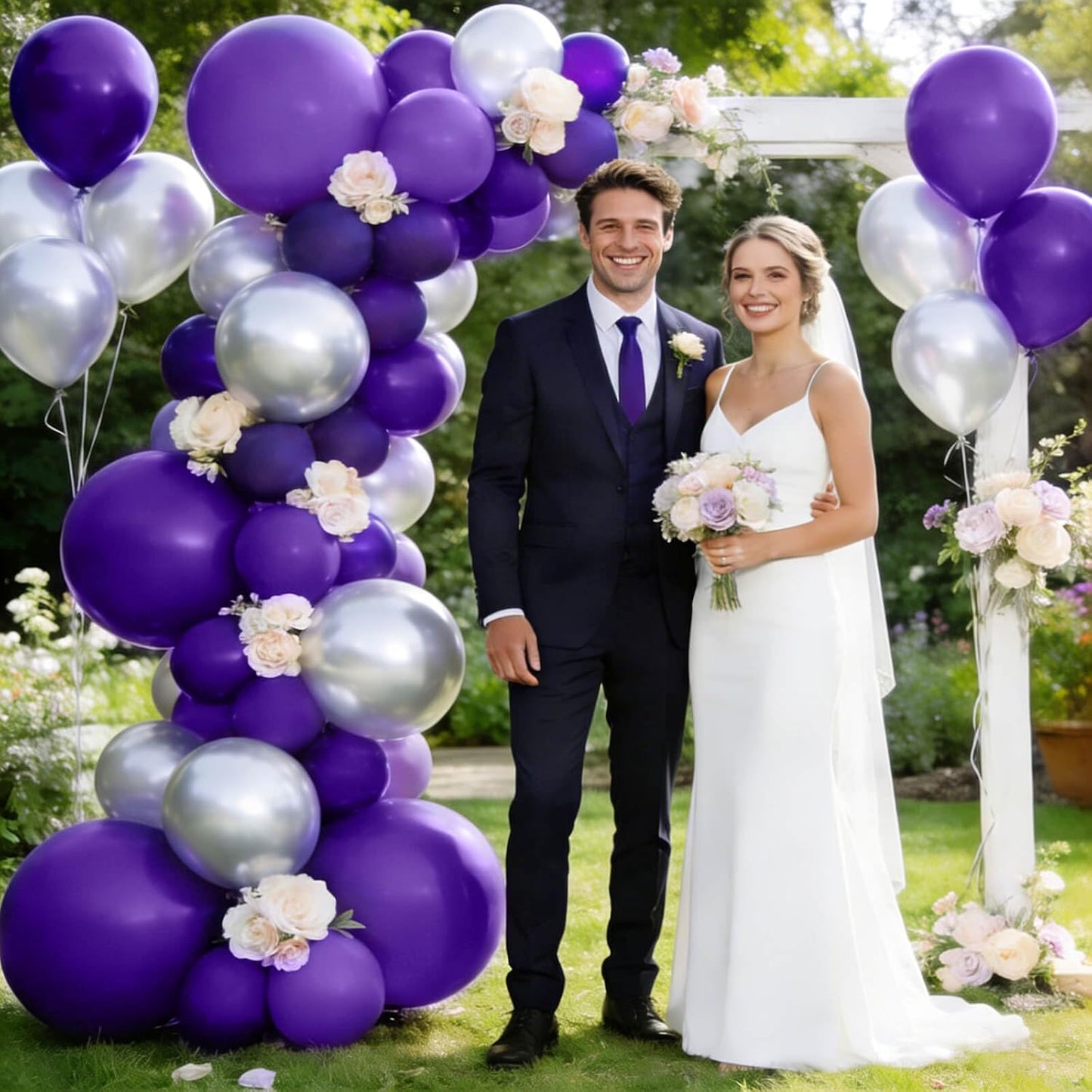 Purple Latex Balloons - 12 Inch, 110pcs for Birthday Party, Baby Shower & Wedding | Includes 2 Ribbons