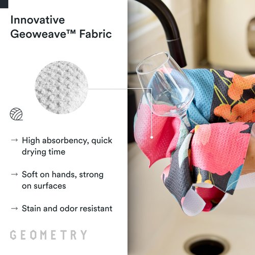 GEOMETRY Kitchen Tea Towels - Quick Dry Microfiber Dish Towels for Kitchen My Garden, 18" x 30" 1 Pack