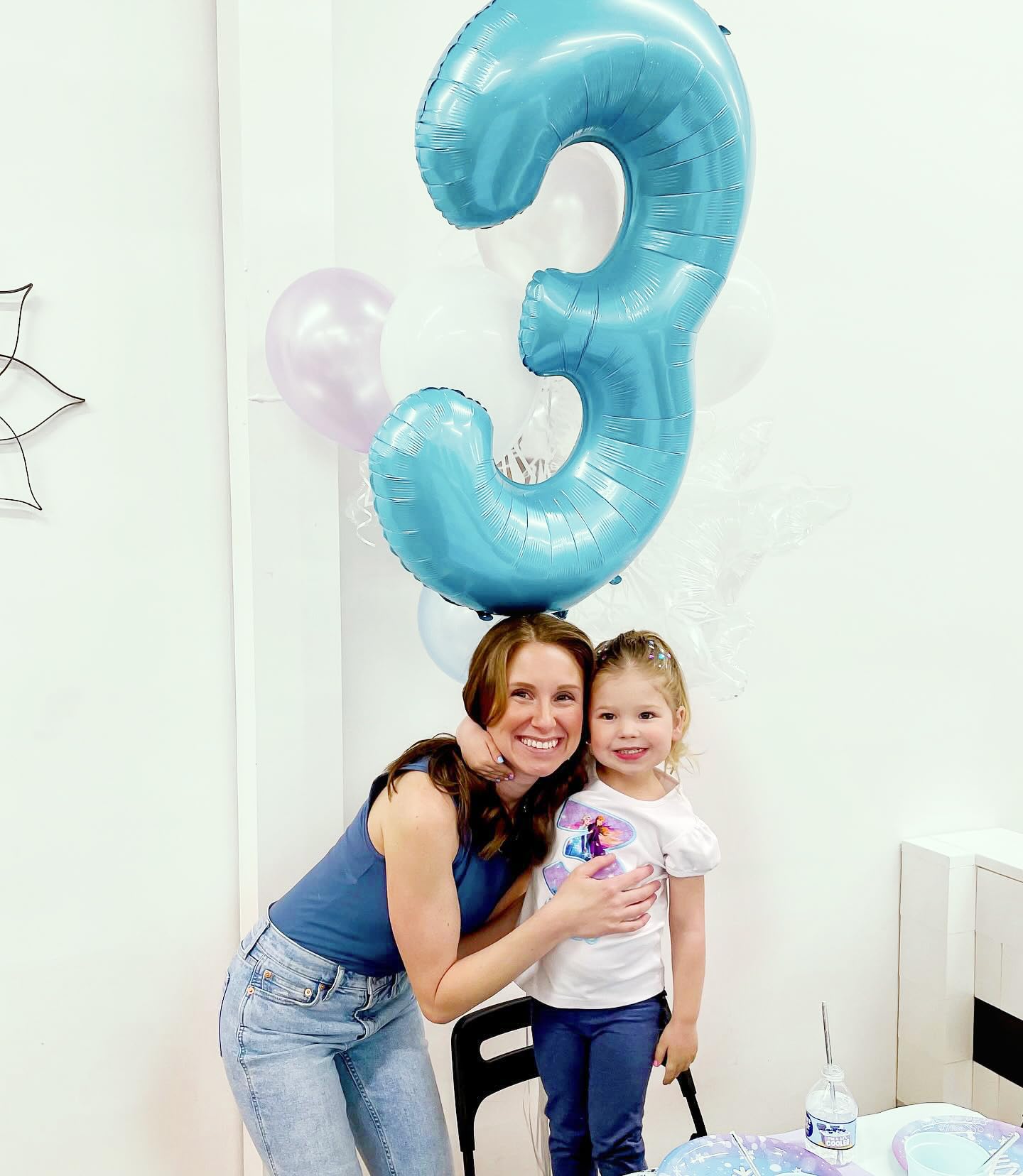 Pearlescent Blue 3 Balloon, Number Balloons 40 Inch, 3rd Birthday Decorations for Kids Girls Boys, Men Women Party Supplies for Party Decorations, Number 3 Balloon