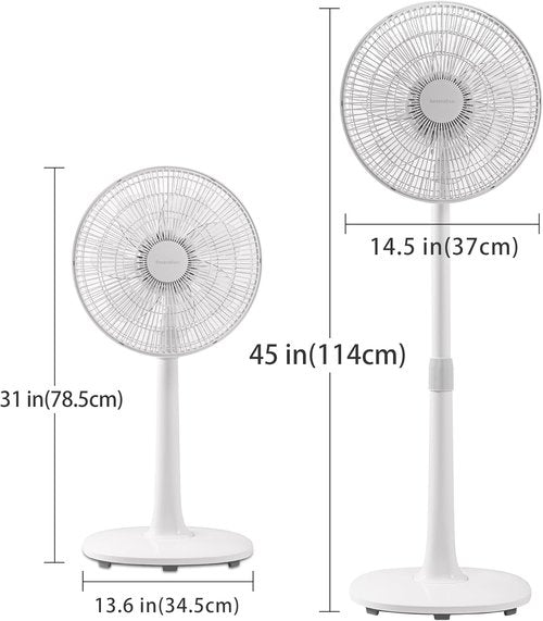 **7 Blades Oscillating Pedestal Floor Fan - 14.5-Inch Adjustable Height with Remote Control & Timer**