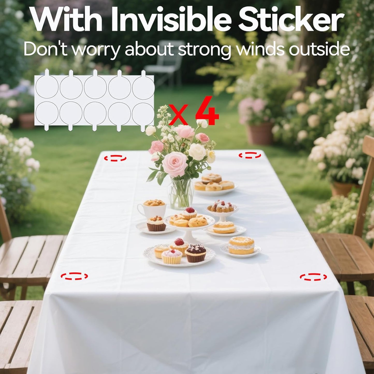 Regine Switzerland 10 Pack White Disposable Tablecloths - 54" x 108" Rectangle Covers for Weddings, Picnics & Parties