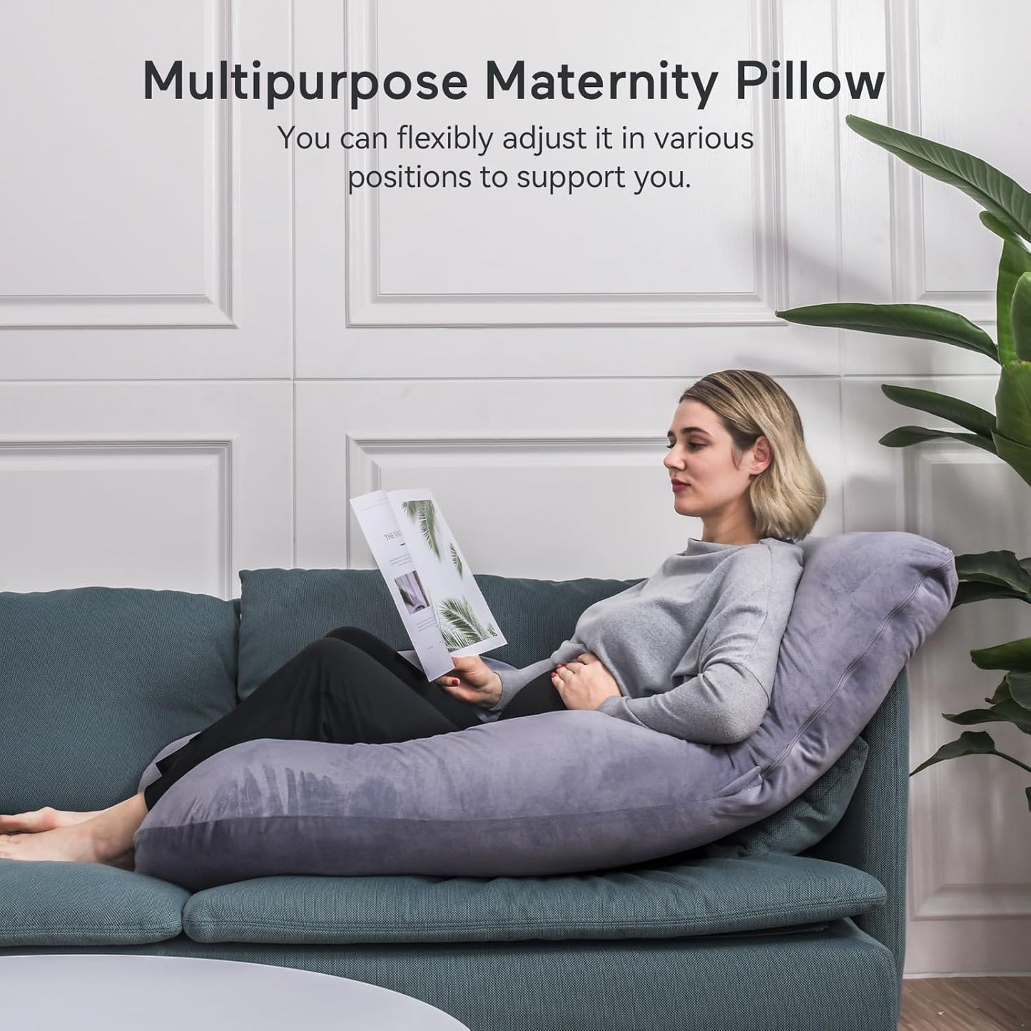 Momcozy Pregnancy Pillow - Cooling Comfort for Hot Sleepers | Soft and Supportive Design
