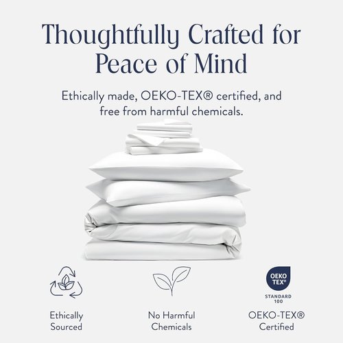 Brooklinen Luxury Sateen Sheet Set - 7-Piece 100% Cotton Bedding for Ultimate Comfort | King Size - White