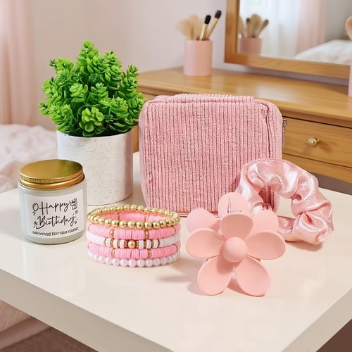 Birthday Gifts for Women, Gift Set for Her, Teen Girl, Sister, Daughter - Daisy Gift Box with Glass Cup | 10pc Self-Care Present, Womens Birthday Gifts, Gift Boxes