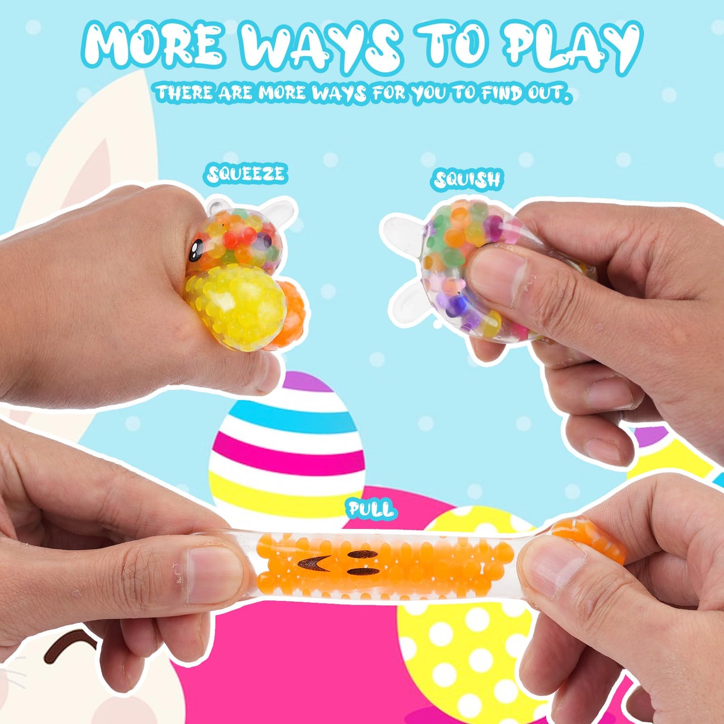 Mljsh 12 Pack Prefilled Easter Eggs with Squeeze Toys Inside, Easter Basket Stuffers Easter Egg Fillers, Gift Exchange and Party Favors