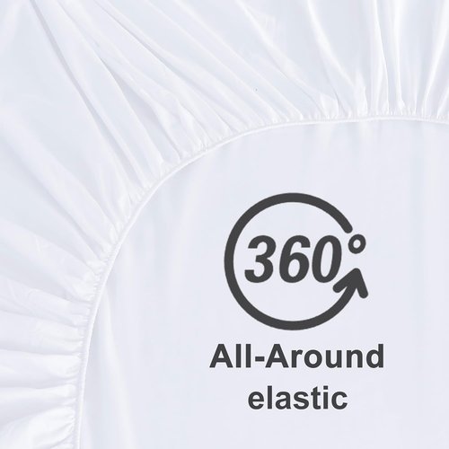 Hotella 100% Microfiber Fitted Sheet - Ultra Soft, 60"x80", 14" Deep Pocket, Machine Washable, White