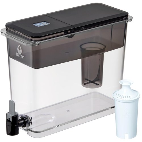 Brita UltraMax Water Dispenser - 27 Cup Capacity with 1 BritaPlus Filter - Sleek Black Design