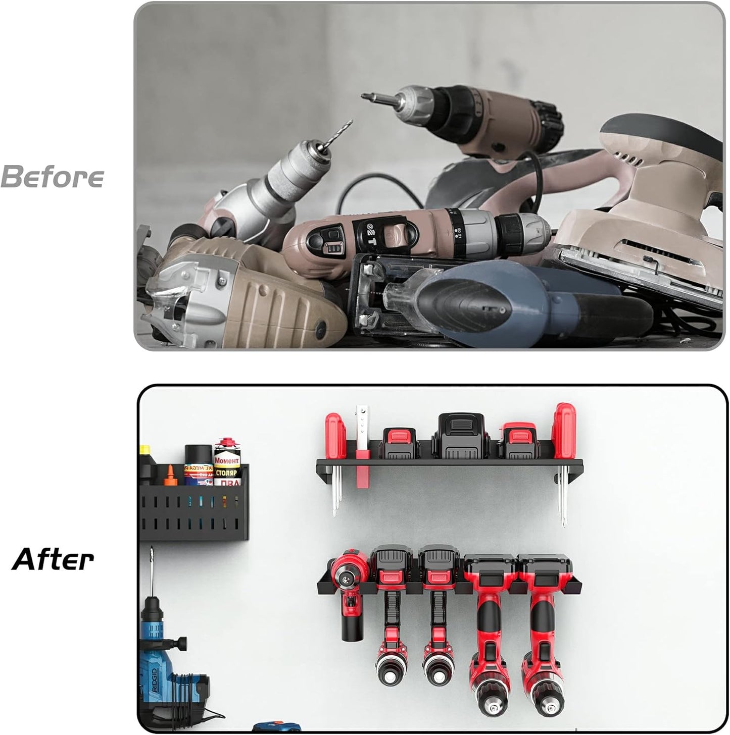 Ultrawall Power Tool Organizer - Heavy-Duty Wall Mount Drill Holder for Cordless Tools