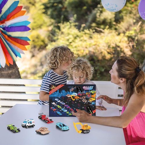 24 PCS Advent Calendar by Play Vehicles - Christmas Countdown Surprise Toys for Boys
