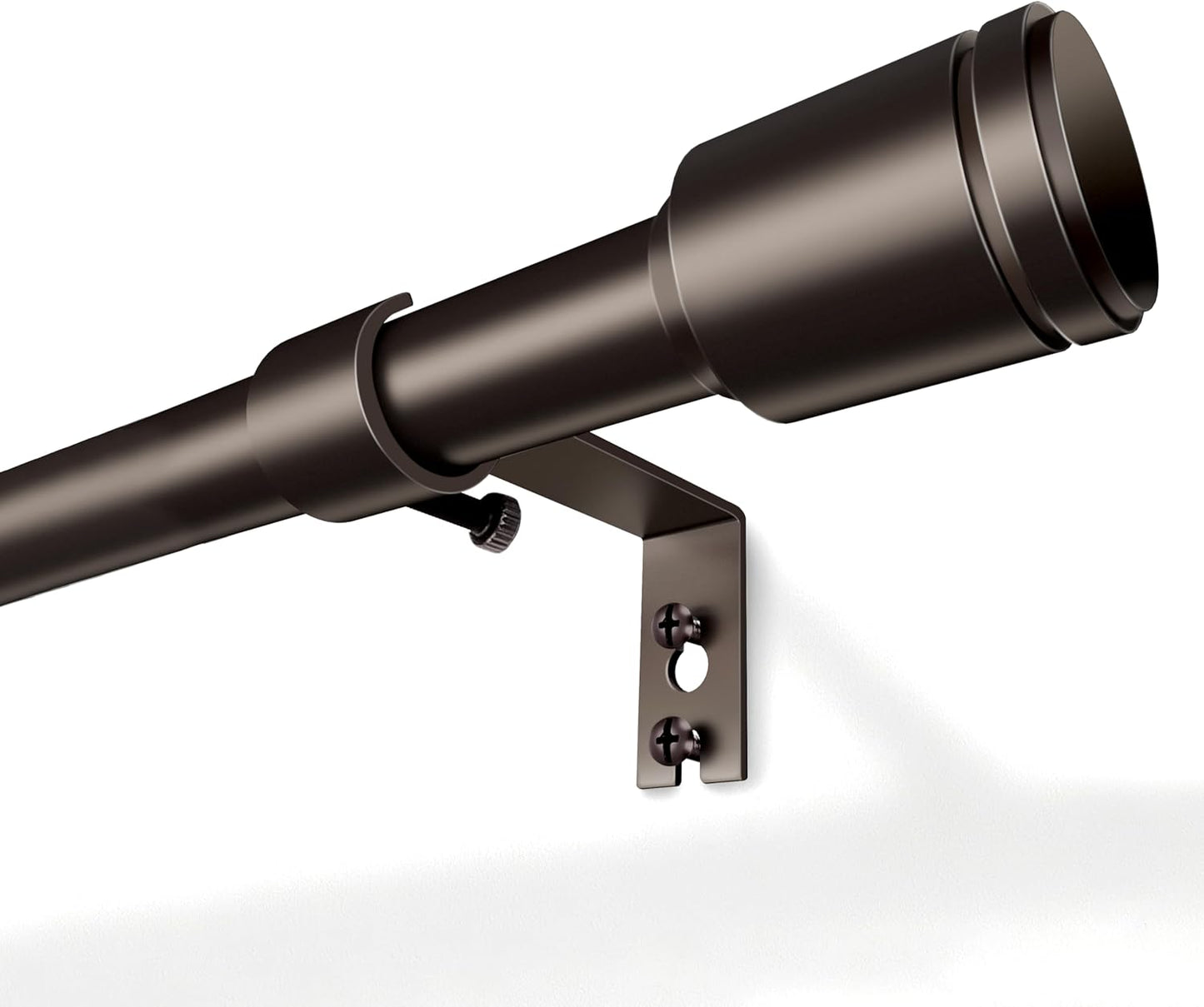 Skiennix Adjustable Curtain Rods - 5/8” Diameter, 30-45 Inch for 30-39 Inch Windows - Bronze Finish with Brackets