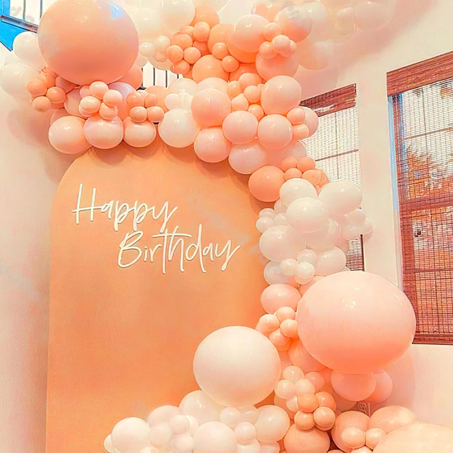 PartyWoo Peach Balloons - 50pcs 12 Inch Light Orange Latex Helium Balloons for Celebrations