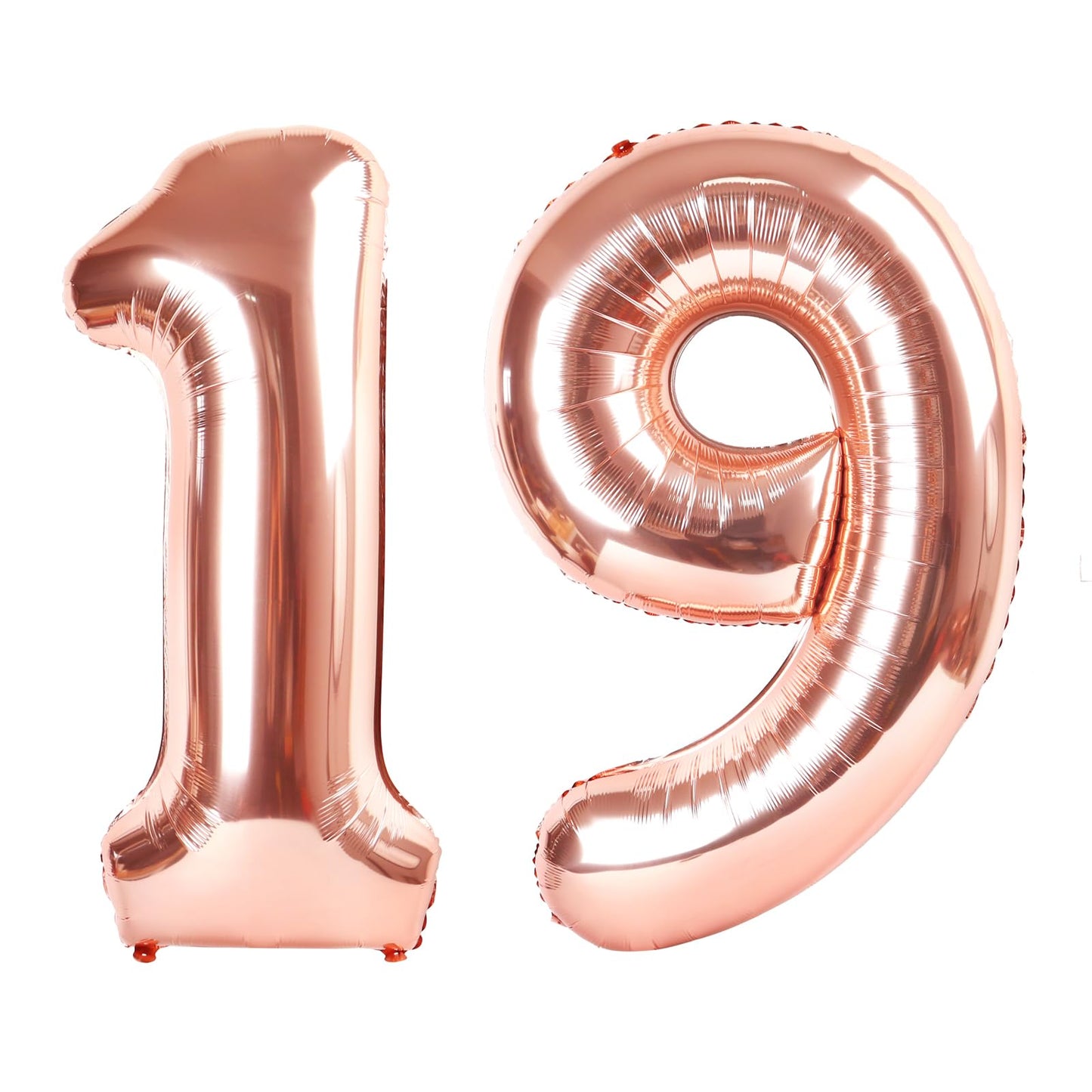Rose Gold Number 19 Balloon 40 inch, 19 Number Balloons, 19th Birthday Decorations, 19 Year Old Women Men Rose Gold Party Supplies