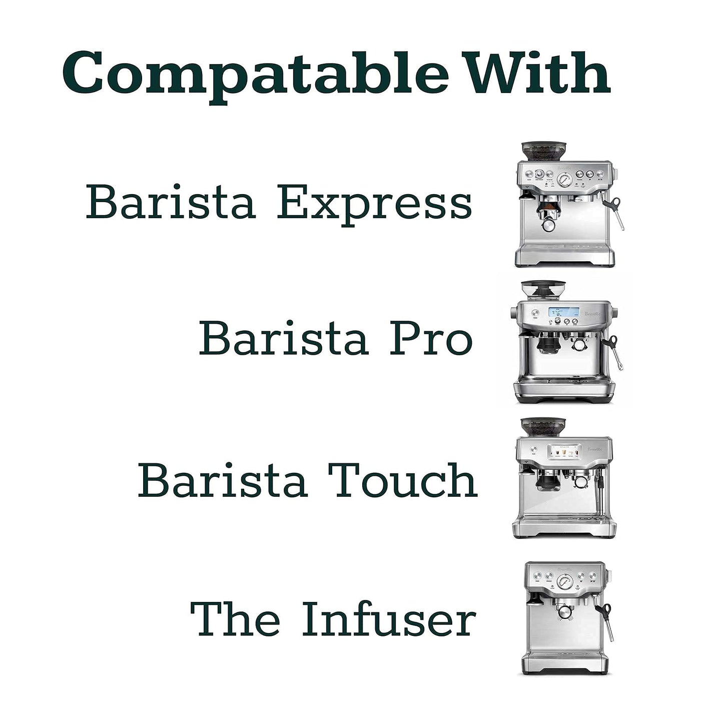 Evergreen Coffee | 54mm Bottomless Naked Portafilter Wood Handle with filter basket + Tamp Mat 304 Stainless Steel. For Breville Barista Express Pro touch, BES870XL, BES870BSXL, BES78VSS, BES880BSS