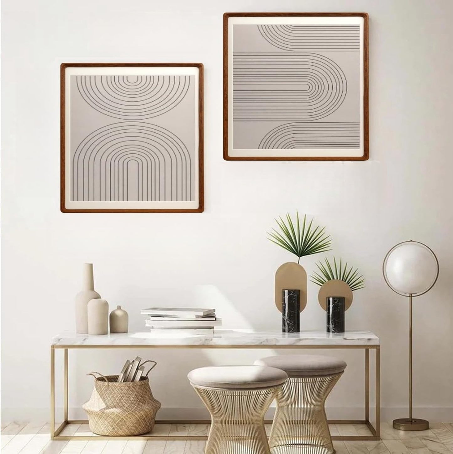 Zibrelte Natural 16x16 Picture Frame Wood with 14x14 Mat,Square Wall Photo Frames 16x16 Made of Solid Walnut Wood for Tabletop Gallery Wall Hanging