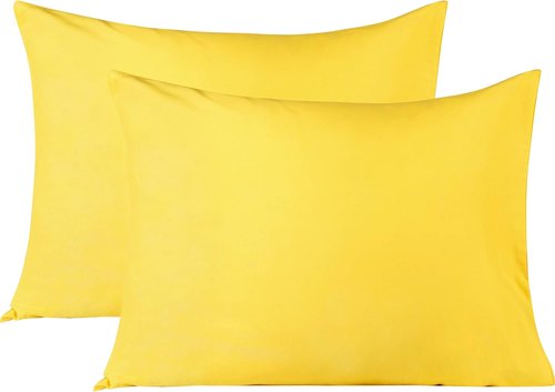 BEDSUM Microfiber Pillowcases Set of 2 - Soft, Wrinkle Resistant, Easy Care | 20x26 Inches, Yellow
