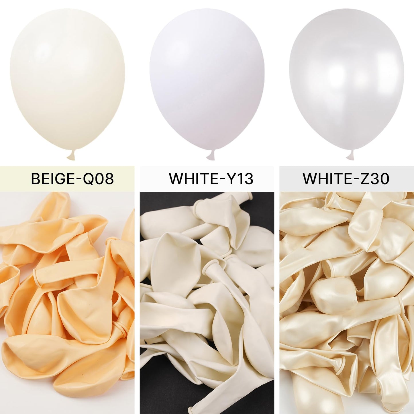 PartyWoo White Balloons 130pcs Different Sizes Pack of 18 12 10 5 Inch Matte White Latex Balloon Arch Kit Garland for Wedding Bridal Graduation Baby Shower Birthday Party Decorations White-Y13