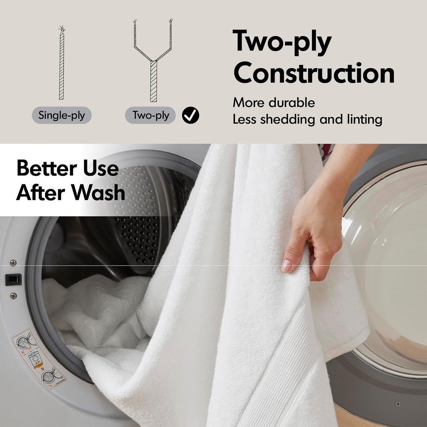 Madison Park 800GSM Cotton Bath Towel Set - Luxurious & Highly Absorbent | 8-Piece White Spa Quality
