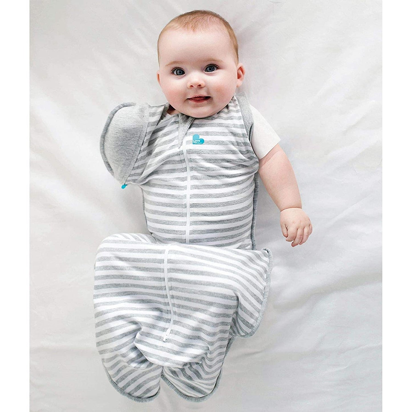 Love To Dream Baby Sleep Bundle - Swaddle UP Small & Medium Transition Swaddle | Organic Cotton Sleeveless Sleep Suit 6-12 Months, Gray