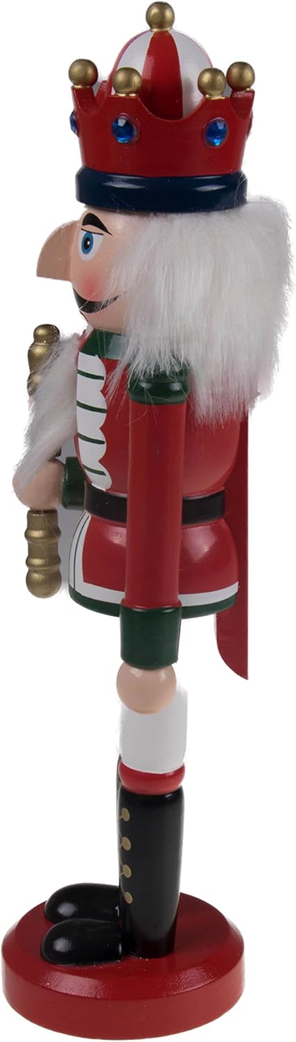 10-Inch White King Wooden Nutcracker - Festive Christmas Décor for Shelves