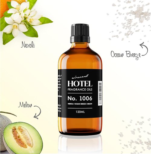 AirScent Hotel Diffuser Oil No. 1006 - Neroli Ocean Breeze Melon | Premium Fragrance for Diffusers - 10 mL Glass Bottle