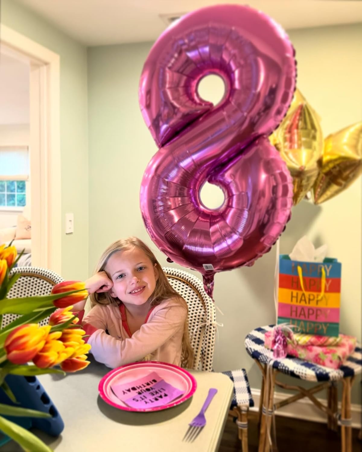 Number 3 Balloon - 40 Inch Pink Birthday Decoration for Kids & Women’s Parties