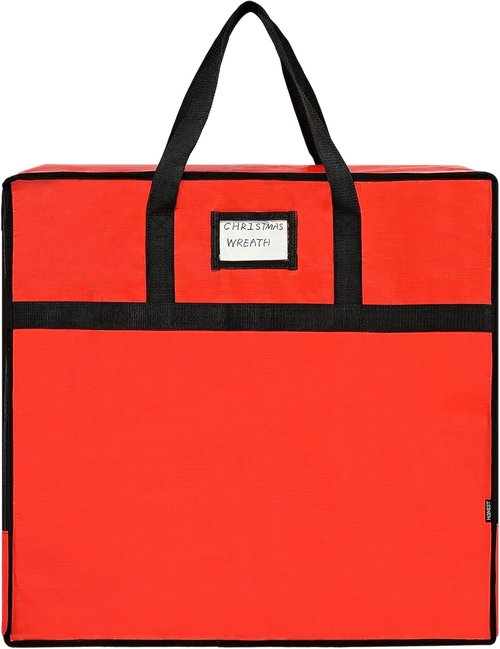 HOMEST Christmas Wreath Storage Bag - Durable, Zippered Organizer with Reinforced Handles | 24" Protection Against Dust & Pests