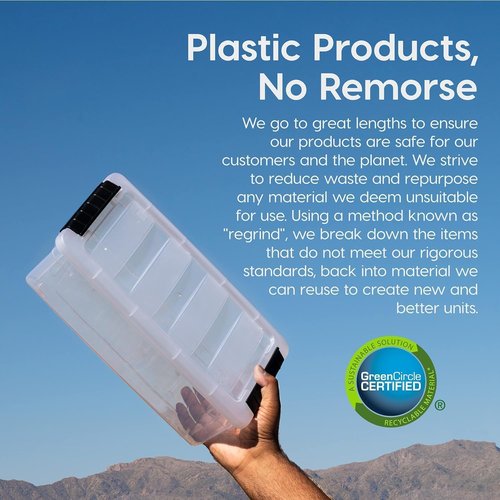 IRIS USA 19 QT Plastic Storage Box - BPA-Free, Durable, Nestable Containers with Lids - Clear | 6 Pack