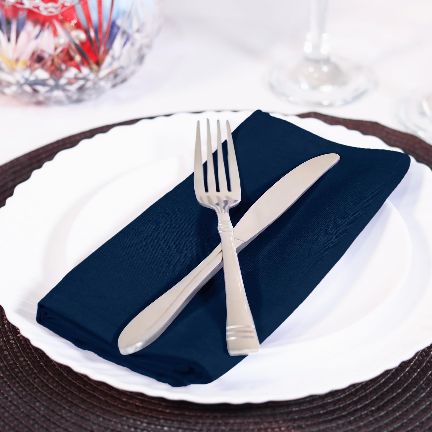 Utopia Home Navy Blue Cloth Napkins (144 Pack, 20x20Inches), Ideal Dinner Napkins for Party, Wedding and Lunch/Dinner