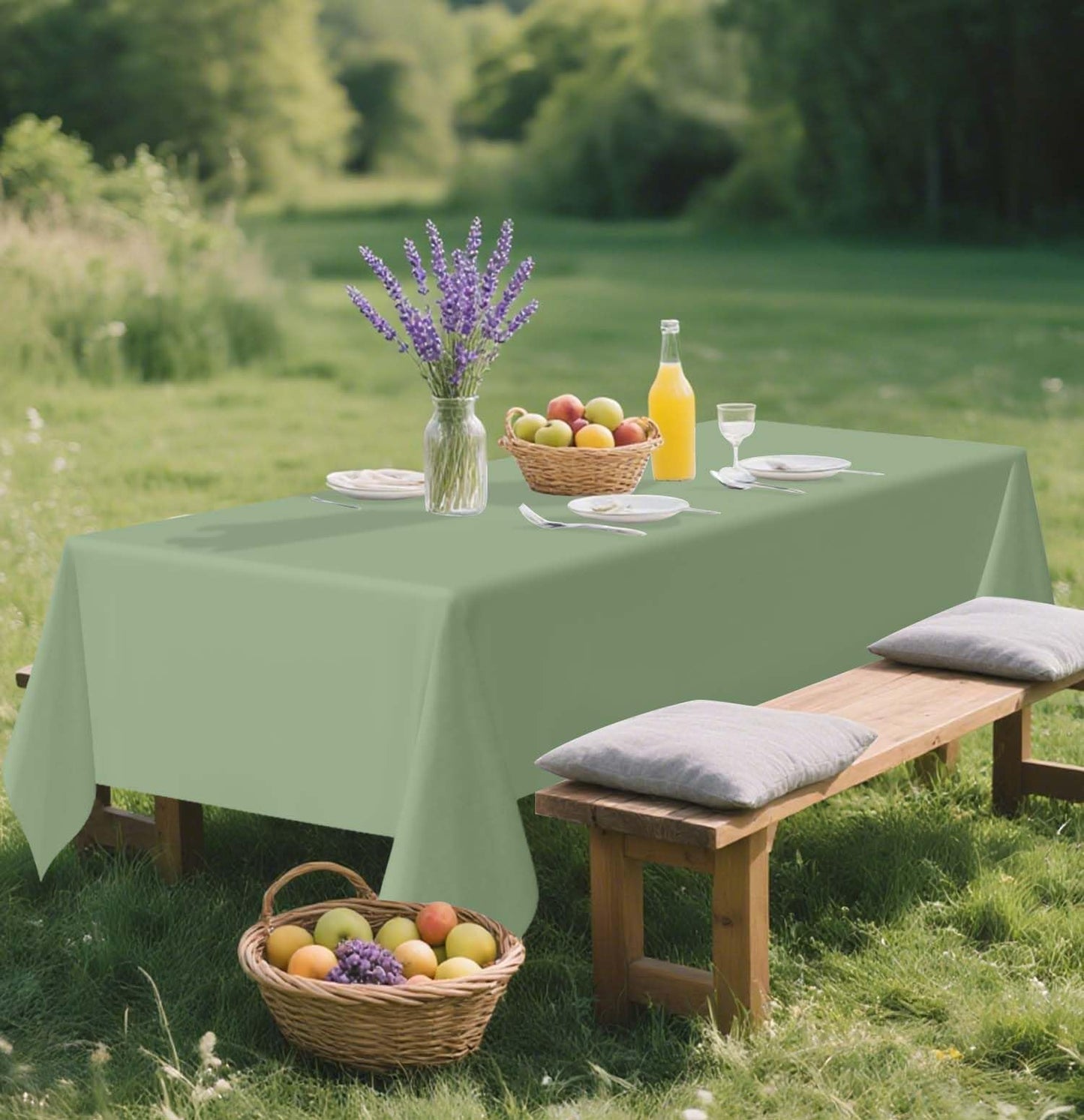 SietDESEO 3 Pack Sage Green Plastic Tablecloth Rectangle 54 x 108 Premium Disposable Table Cloth Plastic Sage Table Cover for Wedding Baby Shower Party Decorations