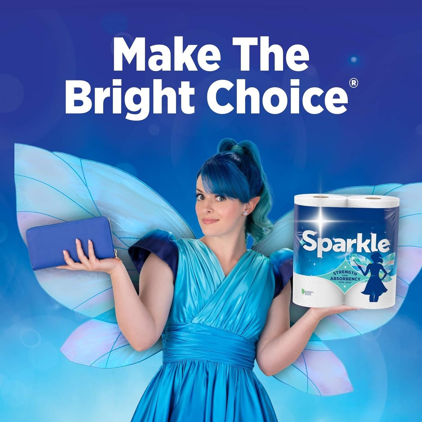 Sparkle Paper Towels - Spirited Print Design, 6 Double Rolls (660 Sheets) | Strong 2-Ply for Kitchen Cleanup