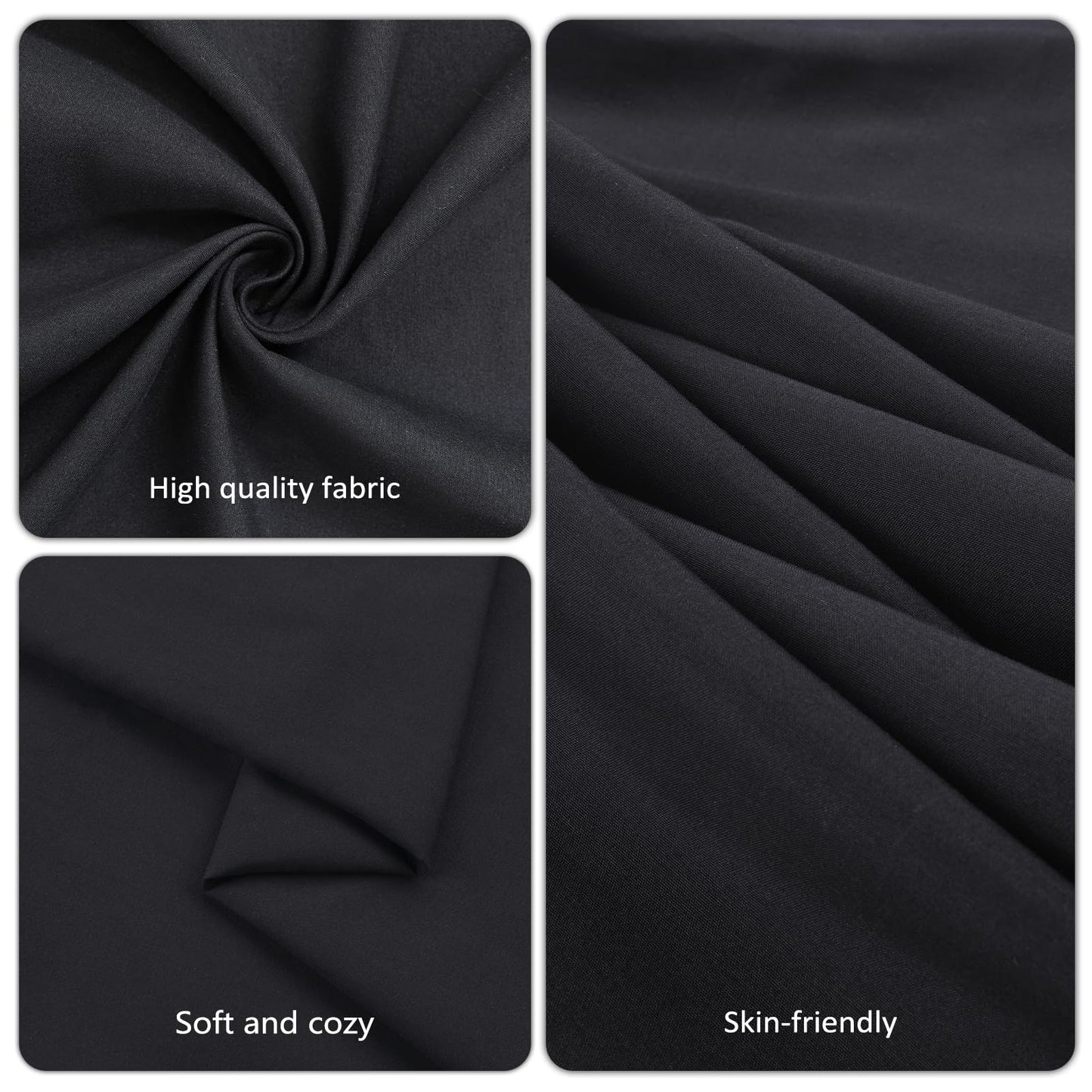 pepmily 8 Pack Black Tablecloths 60x102 Inch Table Cloths for 6 Foot Rectangle Tables, Wrinkle Resistant Washable Rectangular Fabric Table Cover for Dining Wedding Banquet Camping Party