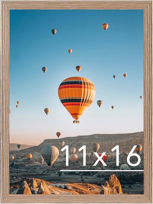 JCJMY 11x16 Rustic Brown Picture Frame - Versatile Wall Mounting for Horizontal or Vertical Display