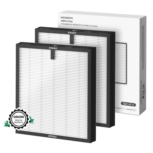 MORENTO 4 Pack HY4866 Genuine Air Purifier Replacement Filter for HY4866 Air Purifier, Original Version