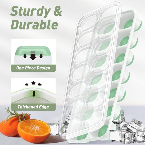 ChefAide Ice Cube Tray - Durable Stackable Design with Removable Lids | 4 Packs of 56 Easy-Release Cubes