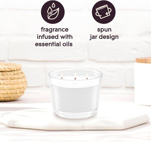 Glade Sheer Vanilla Embrace | Essential Oils Infused 3-Wick Fragrance Candle | 6.8 Oz, 3 Count