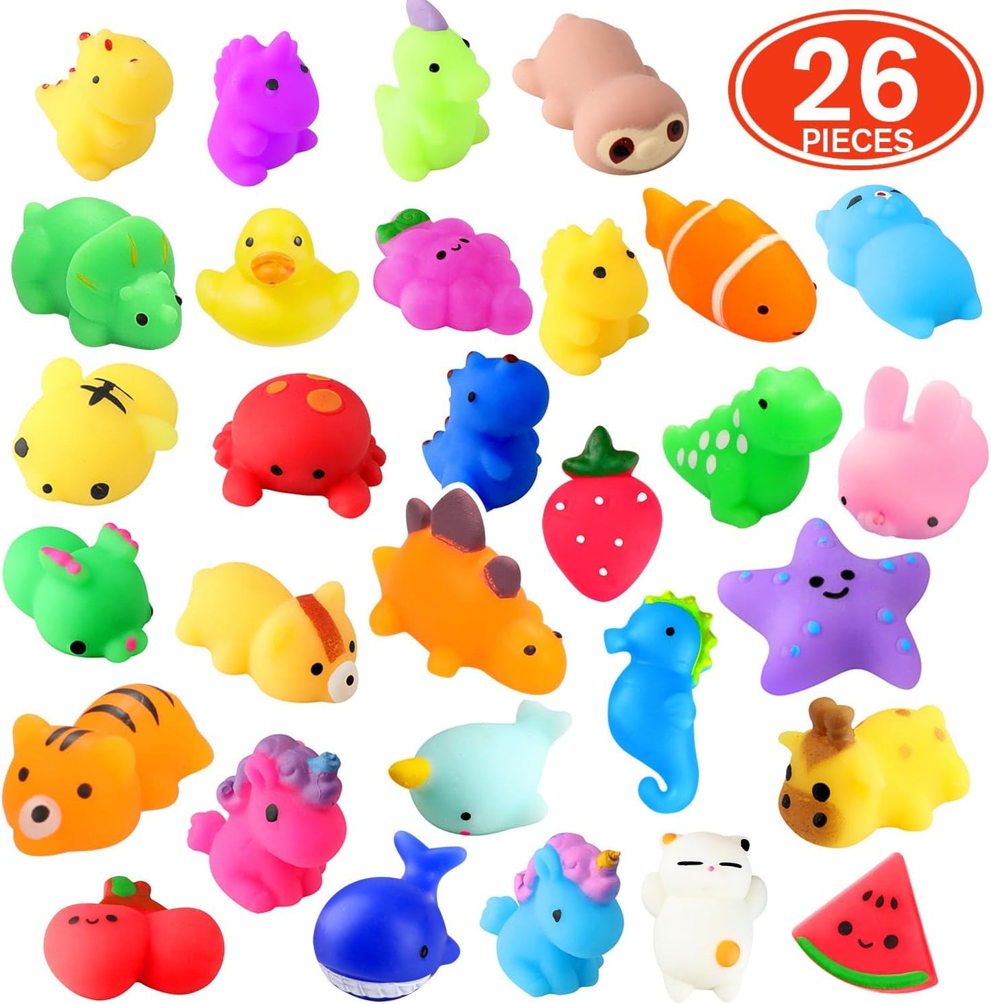 Nobasco Squishies | 26-Pack Mochi Cat Squishy Toys - Kawaii Slow Rising Stress Relievers