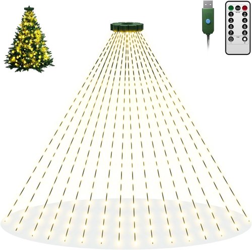 Btfarm Christmas Tree Lights - 400 LED USB Fairy Lights with Remote | 6.6FT Waterproof, 8 Modes, Warm White