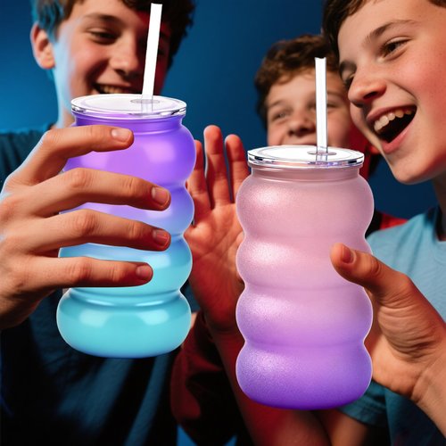 Alohastarttg 20oz Reusable Tumbler with Lid and Straw, 6 Pack BPA Free Clear Plastic Cups for Travel Coffee Mugs, Iced Coffee, Whiskey, Beer, Smoothies, Parties,Party, Gifts (6, Gradient Jelly)
