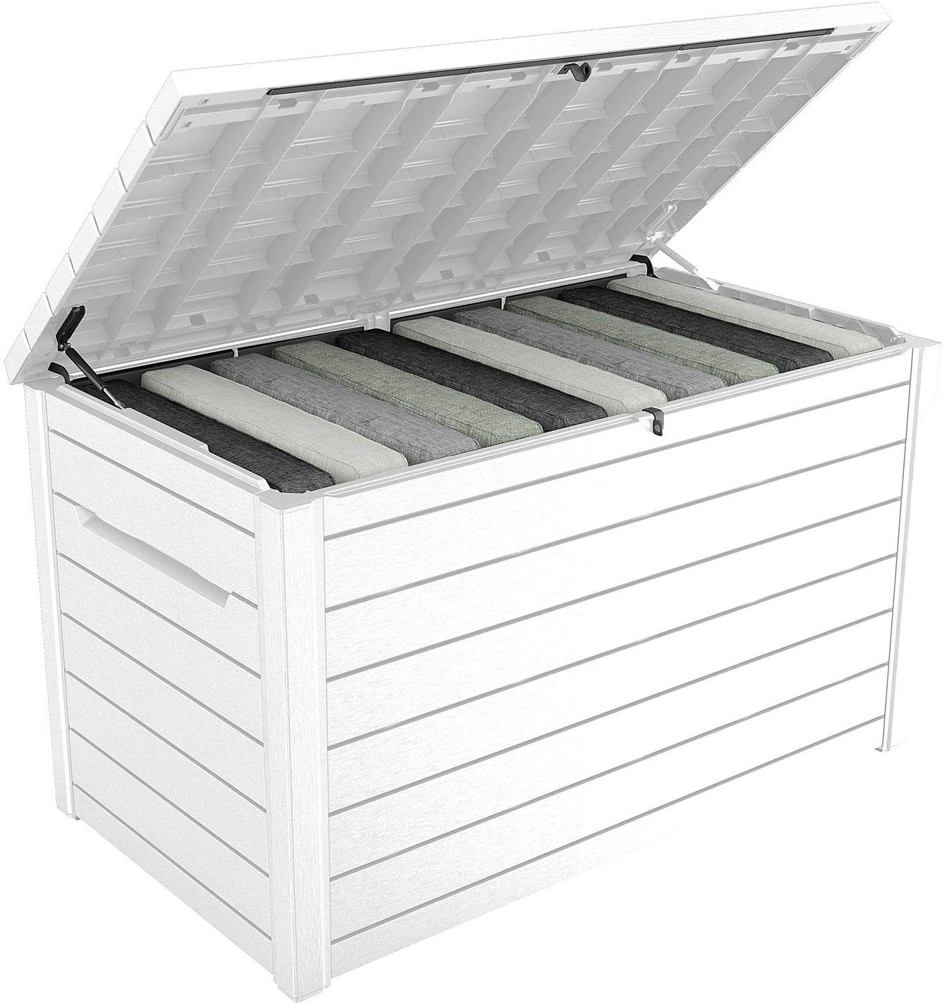 Keter XXL 230 Gallon Outdoor Deck Storage Box - Durable Patio Container in White