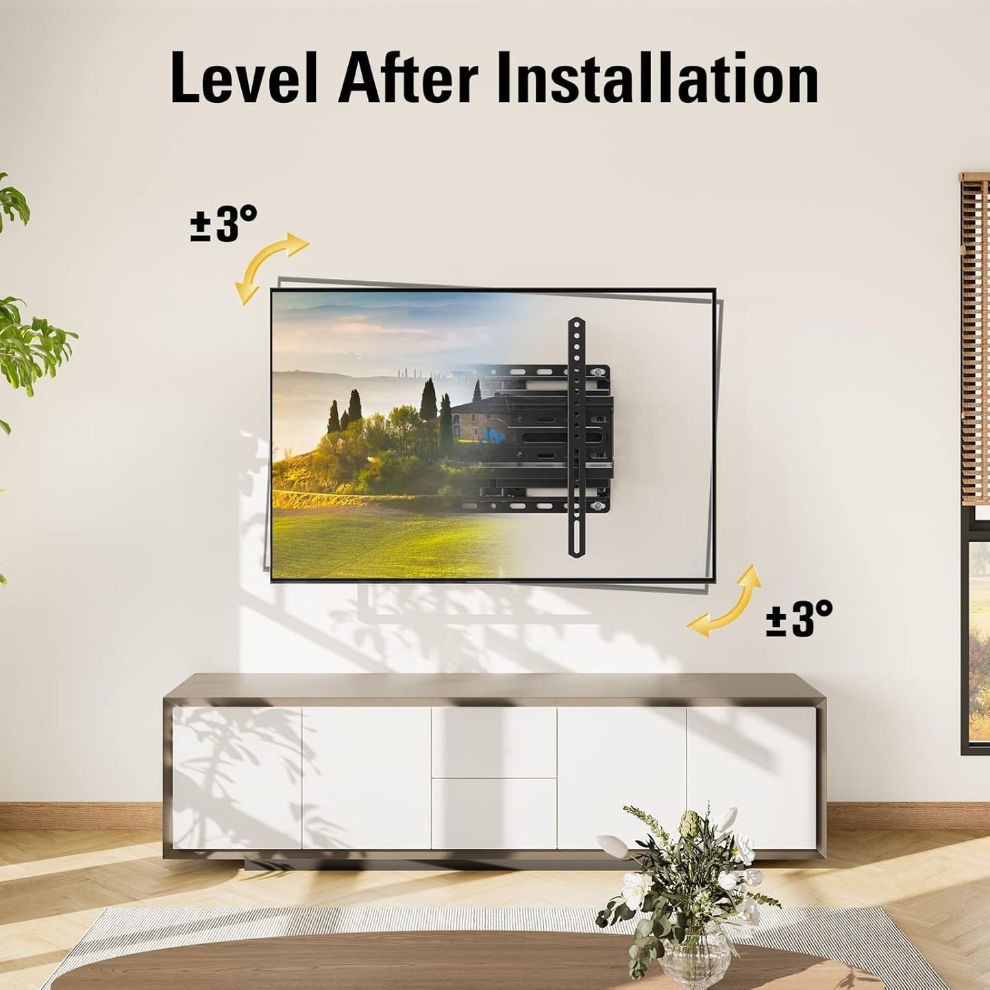 Mounting Dream TV Wall Mount - Full Motion Swivel & Tilt Bracket for 32-65 Inch TVs | Max VESA 400x400 mm, 99lbs Capacity