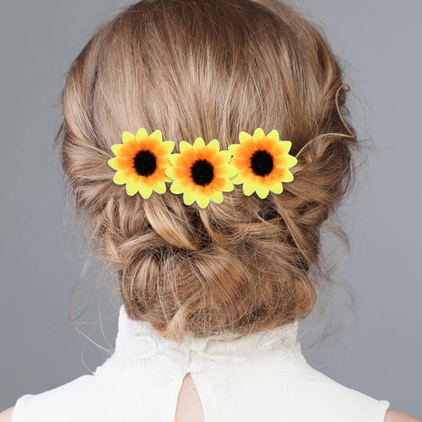 Uonlytech Artificial Sunflower Heads - 100 Pcs Lifelike Plastic Flowers for Wedding & Home Decor