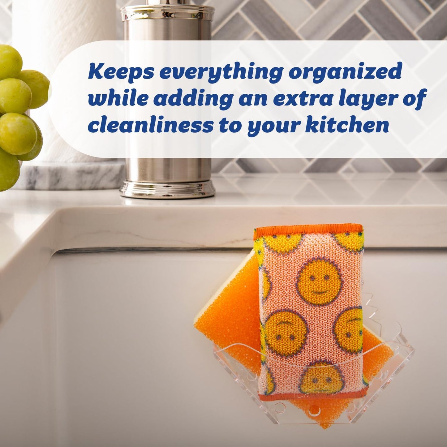 Scrub Daddy Sponge Holder - Self-Draining Kitchen Caddy with Universal Suction | Dishwasher Safe (1 Count)