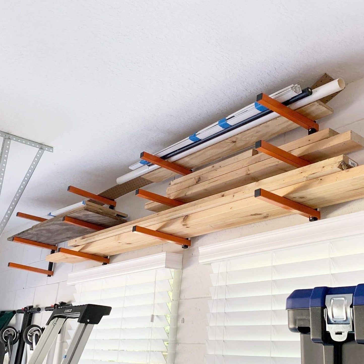 Ultrawall Wall Mount Wood Organizer - 3-Level Metal Rack for Indoor & Outdoor Storage | 2 Pack