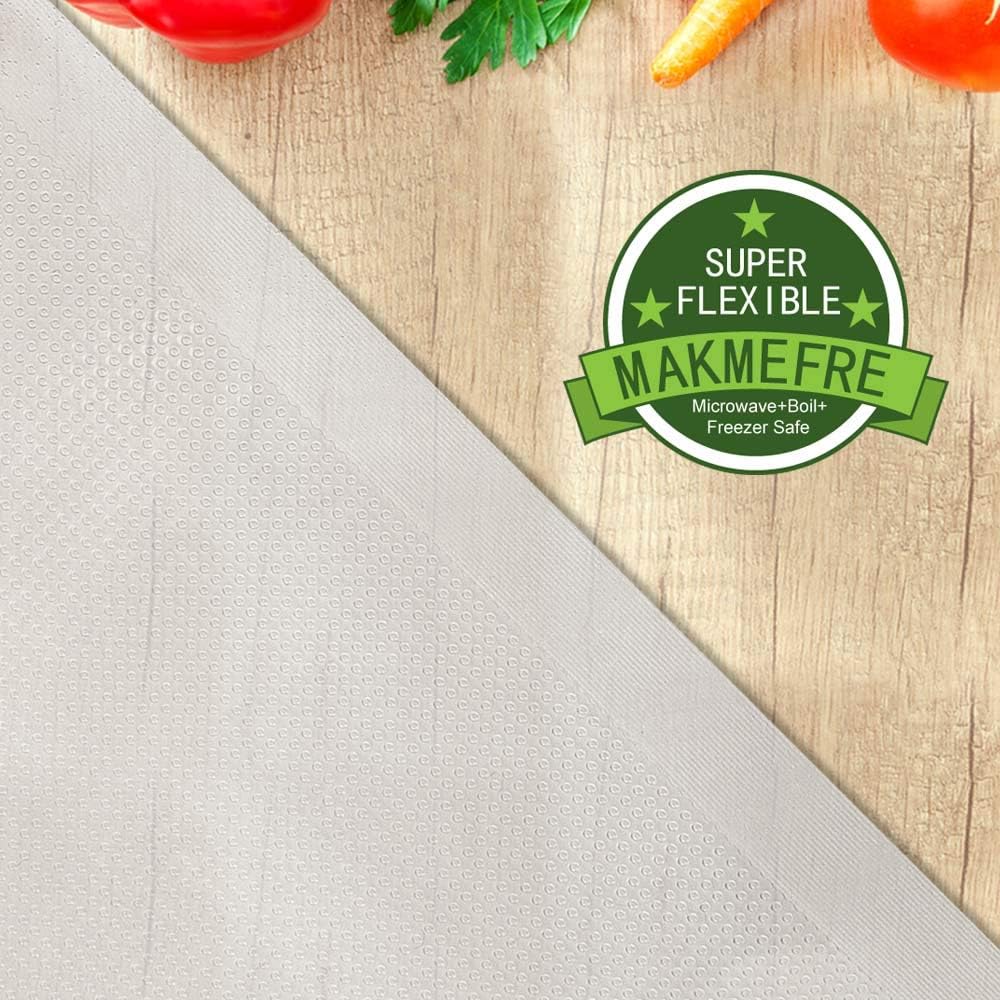 MakMeFre Vacuum Sealer Bags - 6 Pack, 8"x20' & 11"x20' Rolls, BPA Free, Puncture Resistant for Sous Vide Cooking