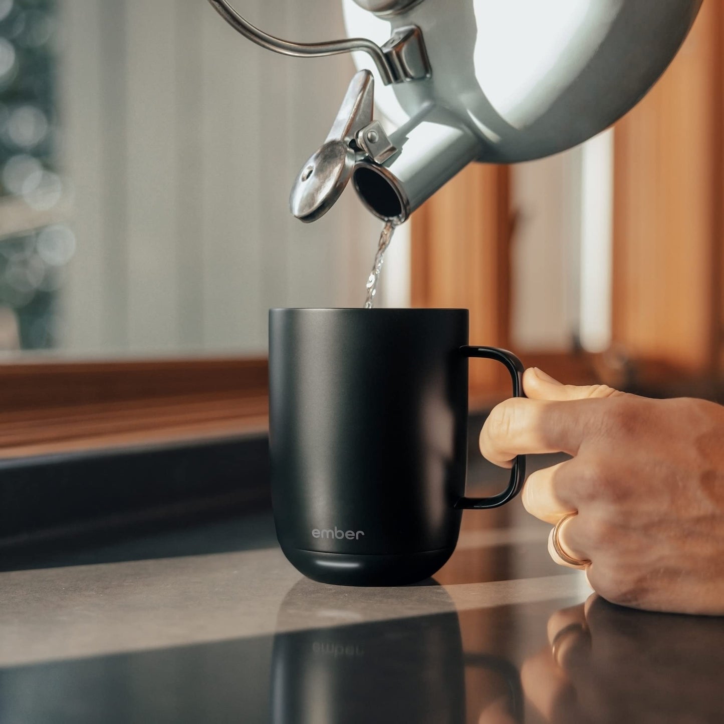 Ember Temperature Control Smart Mug 2, 10 oz Black, App Controlled Heated Coffee Cup | Double your battery life when you pair with an Ember Sliding Lid and Signature Series Cloth