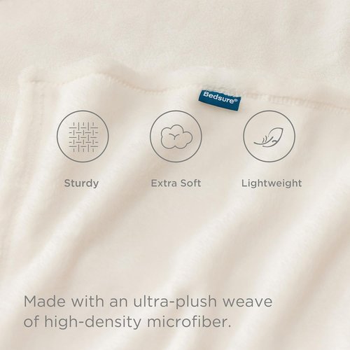 Bedsure GentleSoft Fleece Bed Blanket - Soft, Lightweight Plush Cozy Luxury in Cream | 84x90 Inches