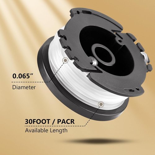 Black+Decker 10 Pack Weed Eater String - 0.065" Automatic Feed Trimmer Line, 240ft Replacement Spools