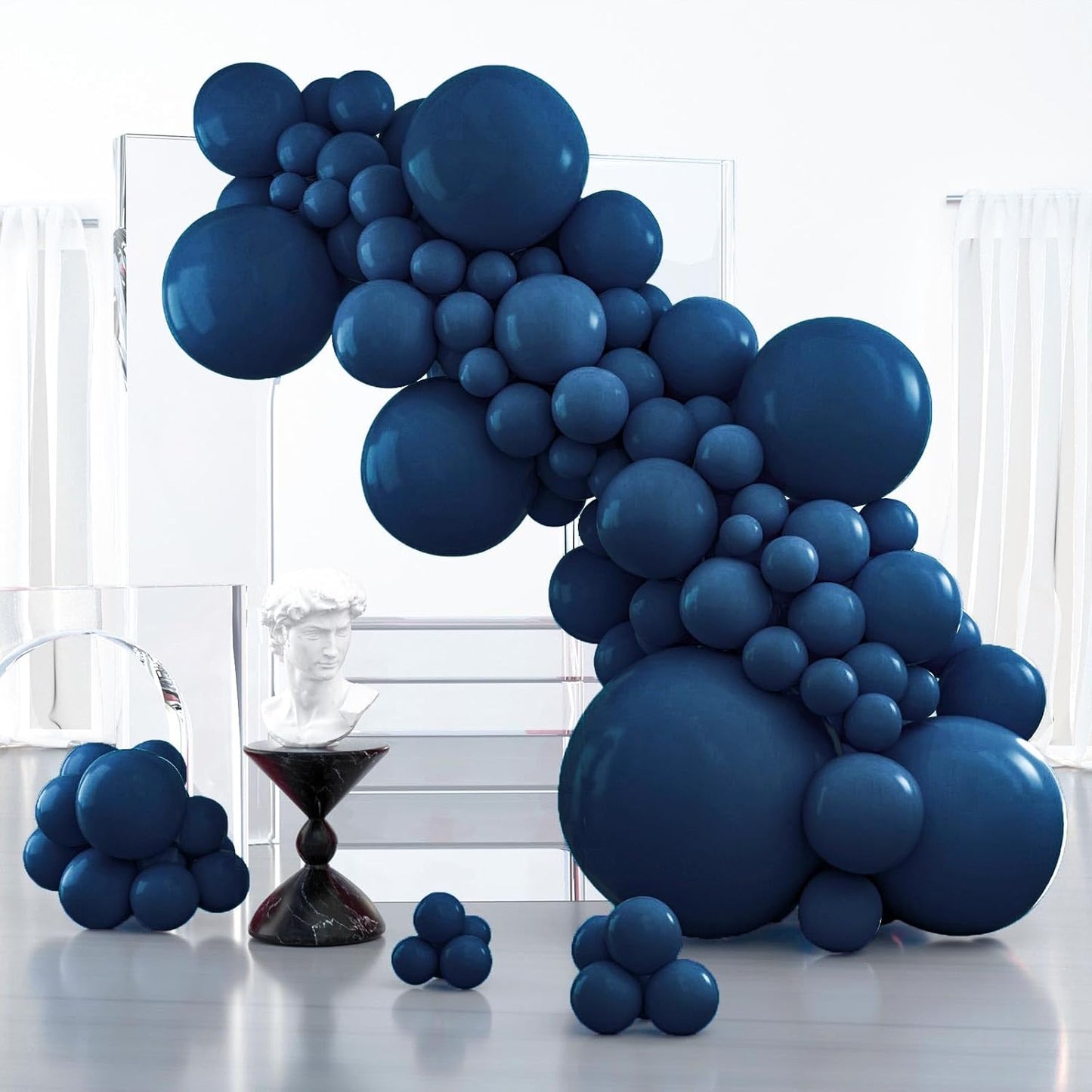 PartyWoo Navy Blue Balloons - 100-Piece Balloon Arch Kit | Various Sizes for Graduation & Birthday Decor