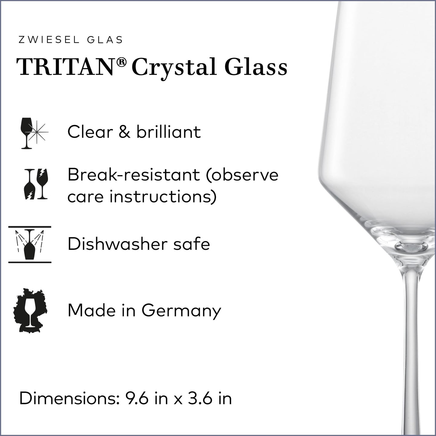 ZWIESEL GLAS Pure Cabernet Red Wine Glass (Set of 6), Graceful Wine Glasses for Red Wine, Dishwasher-Safe Tritan Crystal Glasses, Made in Germany (18 Ounce)